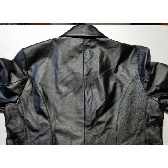 Worthington Full Zip Black 100% Leather Jacket Lined Pockets RN 93677 Women's XL - Picture 15 of 16